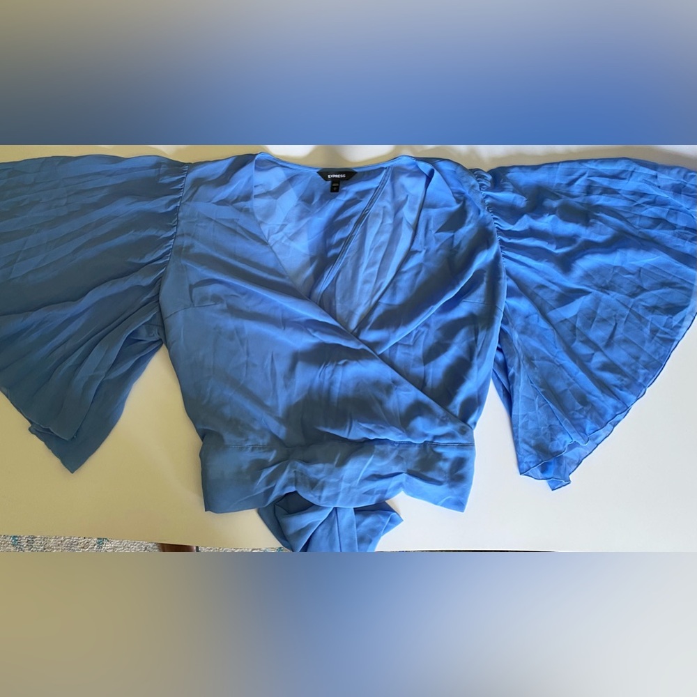 Express Sheer Wrap Crop Top